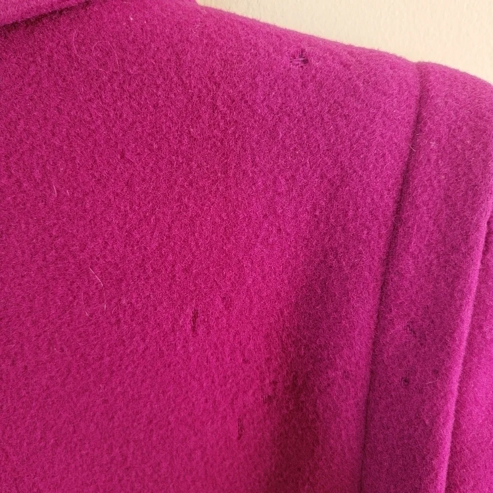 Vintage Mackintosh of New England Magenta Wool Button Front Coat